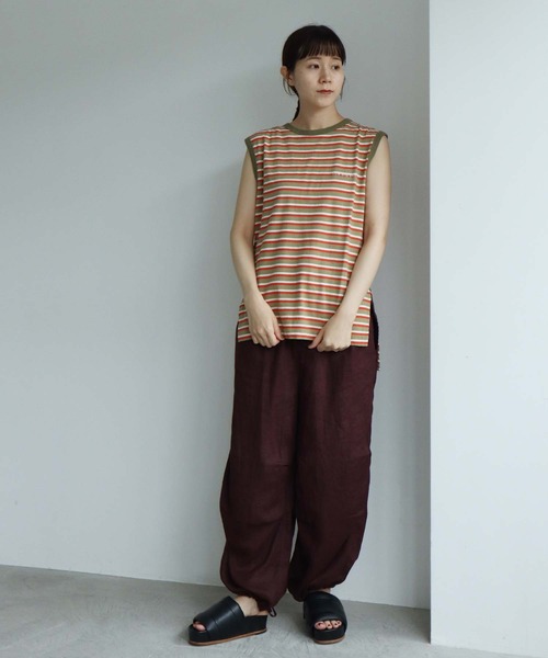 note et silence （ノートエシロンス）の「◇ロッシェ天竺ボーダー　刺繍ノースリプルオーバー（Tシャツ/カットソー・レディース・ネイビー/その他・FREE）」の15枚目の写真