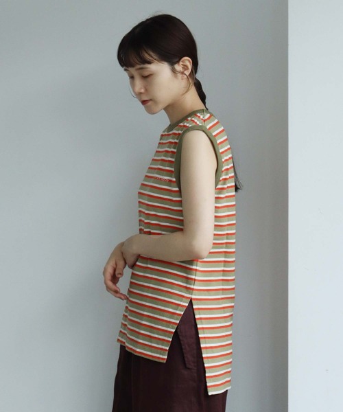 note et silence （ノートエシロンス）の「◇ロッシェ天竺ボーダー　刺繍ノースリプルオーバー（Tシャツ/カットソー・レディース・ネイビー/その他・FREE）」の22枚目の写真