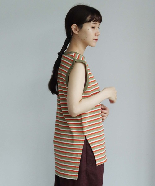 note et silence （ノートエシロンス）の「◇ロッシェ天竺ボーダー　刺繍ノースリプルオーバー（Tシャツ/カットソー・レディース・ネイビー/その他・FREE）」の20枚目の写真