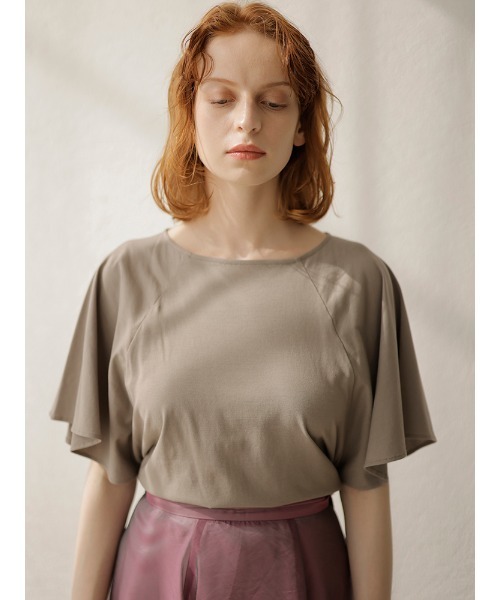 TONAL（トーナル）の「ラグランフレアスリーブカットソー（Tシャツ/カットソー・レディース・パープル/オフホワイト/モカ・38）」の14枚目の写真