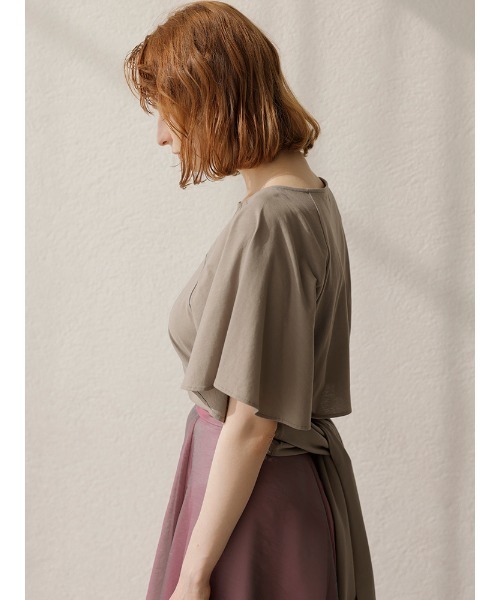 TONAL（トーナル）の「ラグランフレアスリーブカットソー（Tシャツ/カットソー・レディース・パープル/オフホワイト/モカ・38）」の12枚目の写真