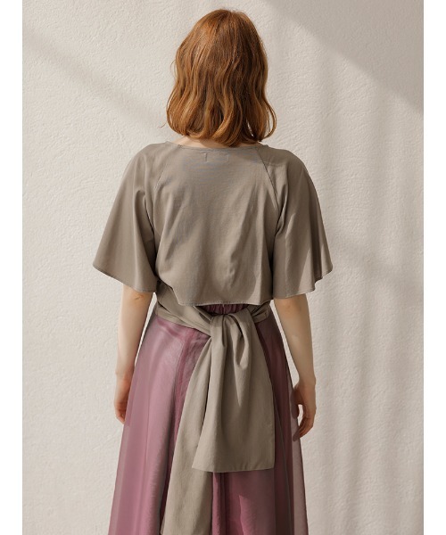 TONAL（トーナル）の「ラグランフレアスリーブカットソー（Tシャツ/カットソー・レディース・パープル/オフホワイト/モカ・38）」の8枚目の写真