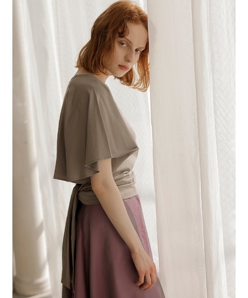 TONAL（トーナル）の「ラグランフレアスリーブカットソー（Tシャツ/カットソー・レディース・パープル/オフホワイト/モカ・38）」の16枚目の写真