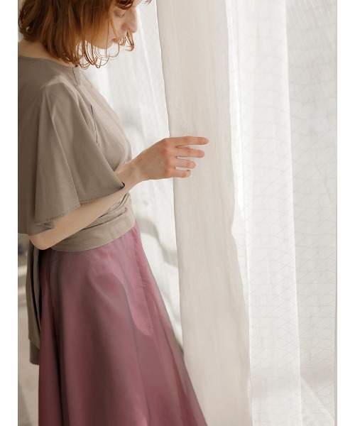 TONAL（トーナル）の「ラグランフレアスリーブカットソー（Tシャツ/カットソー・レディース・パープル/オフホワイト/モカ・38）」の10枚目の写真