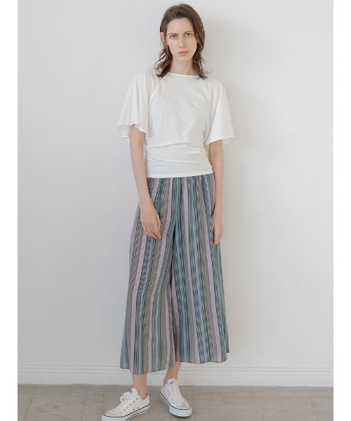 TONAL（トーナル）の「ラグランフレアスリーブカットソー（Tシャツ/カットソー・レディース・パープル/オフホワイト/モカ・38）」の9枚目の写真