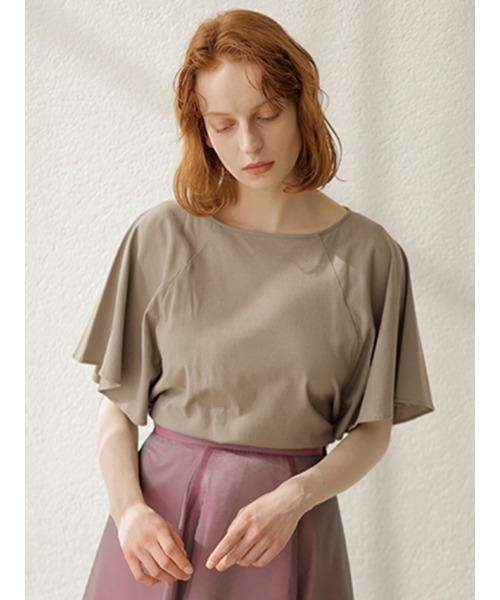 TONAL（トーナル）の「ラグランフレアスリーブカットソー（Tシャツ/カットソー・レディース・パープル/オフホワイト/モカ・38）」の18枚目の写真