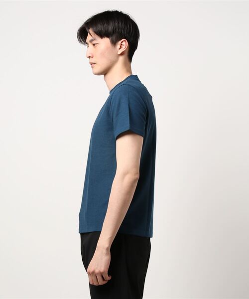 Alexander Julian（アレキサンダージュリアン）の「アレキサンダージュリアンメンズ/ALEXANDER JULIAN：MEN【DRESS T-SHIRT】シルケットワッフル クルーネック半袖Ｔシャツ（Tシャツ/カットソー・メンズ・ブルー/ホワイト/グレー・MEDIUM/LARGE/X-LARGE）」の4枚目の写真