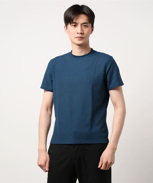 Alexander Julian（アレキサンダージュリアン）の「アレキサンダージュリアンメンズ/ALEXANDER JULIAN：MEN【DRESS T-SHIRT】シルケットワッフル クルーネック半袖Ｔシャツ（Tシャツ/カットソー・メンズ・ブルー/ホワイト/グレー・MEDIUM/LARGE/X-LARGE）」の10枚目の写真