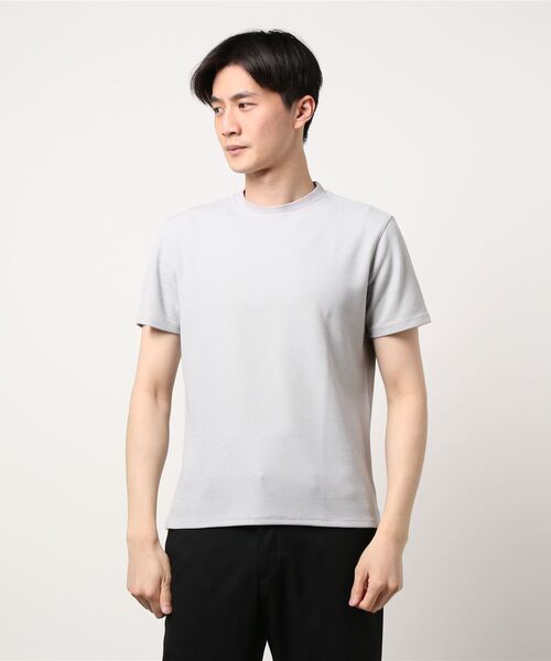 Alexander Julian（アレキサンダージュリアン）の「アレキサンダージュリアンメンズ/ALEXANDER JULIAN：MEN【DRESS T-SHIRT】シルケットワッフル クルーネック半袖Ｔシャツ（Tシャツ/カットソー・メンズ・ブルー/ホワイト/グレー・MEDIUM/LARGE/X-LARGE）」の11枚目の写真
