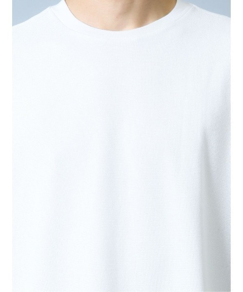 Alexander Julian（アレキサンダージュリアン）の「アレキサンダージュリアンメンズ/ALEXANDER JULIAN：MEN【DRESS T-SHIRT】シルケットワッフル クルーネック半袖Ｔシャツ（Tシャツ/カットソー・メンズ・ブルー/ホワイト/グレー・MEDIUM/LARGE/X-LARGE）」の6枚目の写真