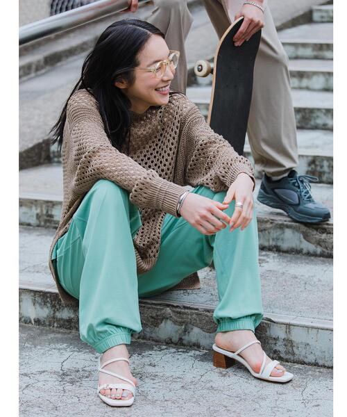 green label relaxing（グリーンレーベルリラクシング）の「OLT【 WEB限定 】[ GLR/ -or ]  刺繍 スウェット イージー パンツ ユニセックス 男女兼用（スウェットパンツ・メンズ・ベージュ/ブラック/ターコイズブルー・L/S/M）」の22枚目の写真