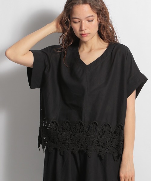 ichi(イチ)の「【ichi(イチ)】刺繍ブラウス(シャツ/ブラウス・レディース・ホワイト/ブラック/ボルドー・FREE)」の3枚目の写真