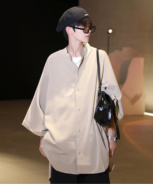 neos（ネオス）の「【neos -addictive design-】Big silhouette Dolman sleeve collarless shirt（シャツ/ブラウス・メンズ・ブラック/ベージュ/オフホワイト・MEDIUM/LARGE）」の15枚目の写真