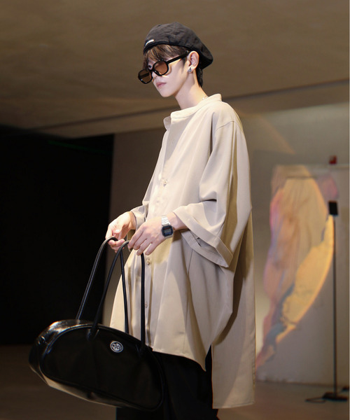 neos（ネオス）の「【neos -addictive design-】Big silhouette Dolman sleeve collarless shirt（シャツ/ブラウス・メンズ・ブラック/ベージュ/オフホワイト・MEDIUM/LARGE）」の17枚目の写真