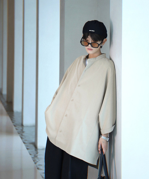 neos（ネオス）の「【neos -addictive design-】Big silhouette Dolman sleeve collarless shirt（シャツ/ブラウス・メンズ・ブラック/ベージュ/オフホワイト・MEDIUM/LARGE）」の14枚目の写真