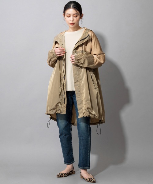 Munich(ミューニック)の「【LIMONTA】シャンブレータフタ フーデットコート(マウンテンパーカー・レディース・ブラック/ベージュ/カーキ・S/XS)」の22枚目の写真