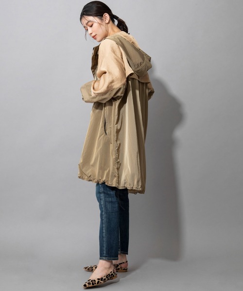 Munich(ミューニック)の「【LIMONTA】シャンブレータフタ フーデットコート(マウンテンパーカー・レディース・ブラック/ベージュ/カーキ・S/XS)」の11枚目の写真