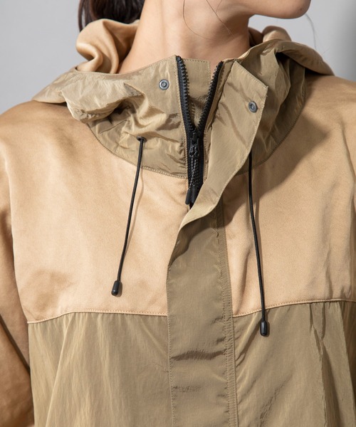 Munich(ミューニック)の「【LIMONTA】シャンブレータフタ フーデットコート(マウンテンパーカー・レディース・ブラック/ベージュ/カーキ・S/XS)」の6枚目の写真