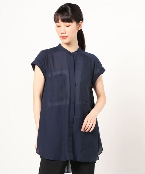 NANO universe（ナノユニバース）の「フレンチスリーブブラウス（シャツ/ブラウス・レディース・ネイビー/ベージュ/ライトグレー/ラベンダー・FREE）」の3枚目の写真