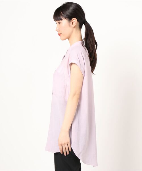 NANO universe（ナノユニバース）の「フレンチスリーブブラウス（シャツ/ブラウス・レディース・ネイビー/ベージュ/ライトグレー/ラベンダー・FREE）」の6枚目の写真