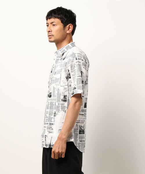 NICOLE CLUB FOR MEN（ニコルクラブフォーメン）の「転写プリント半袖シャツ（シャツ/ブラウス・メンズ・ネイビー/ブラック/ホワイト・LARGE/MEDIUM/X-LARGE/XX-LARGE）」の20枚目の写真