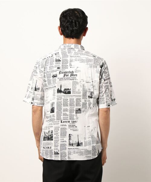NICOLE CLUB FOR MEN（ニコルクラブフォーメン）の「転写プリント半袖シャツ（シャツ/ブラウス・メンズ・ネイビー/ブラック/ホワイト・LARGE/MEDIUM/X-LARGE/XX-LARGE）」の18枚目の写真