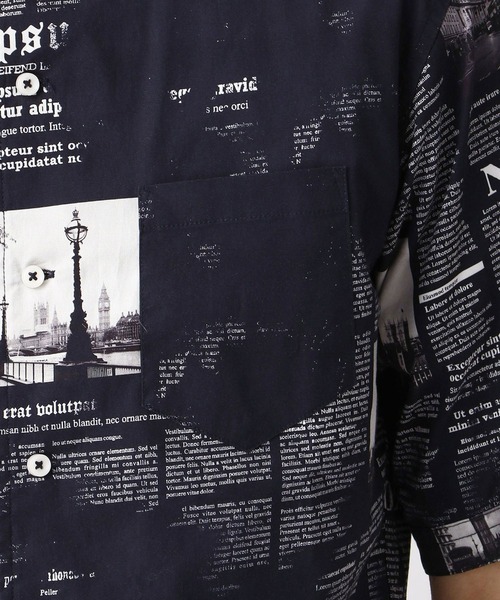 NICOLE CLUB FOR MEN（ニコルクラブフォーメン）の「転写プリント半袖シャツ（シャツ/ブラウス・メンズ・ネイビー/ブラック/ホワイト・LARGE/MEDIUM/X-LARGE/XX-LARGE）」の10枚目の写真