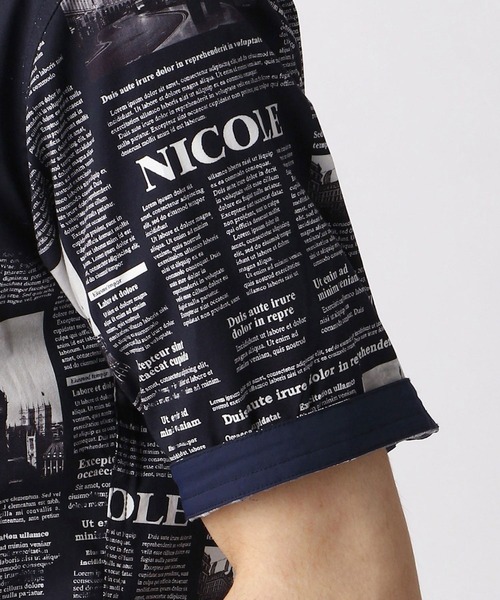 NICOLE CLUB FOR MEN（ニコルクラブフォーメン）の「転写プリント半袖シャツ（シャツ/ブラウス・メンズ・ネイビー/ブラック/ホワイト・LARGE/MEDIUM/X-LARGE/XX-LARGE）」の14枚目の写真