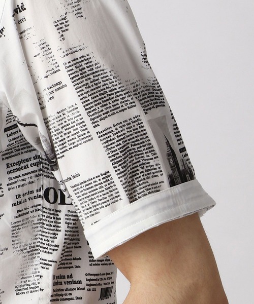 NICOLE CLUB FOR MEN（ニコルクラブフォーメン）の「転写プリント半袖シャツ（シャツ/ブラウス・メンズ・ネイビー/ブラック/ホワイト・LARGE/MEDIUM/X-LARGE/XX-LARGE）」の19枚目の写真