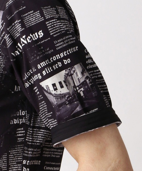 NICOLE CLUB FOR MEN（ニコルクラブフォーメン）の「転写プリント半袖シャツ（シャツ/ブラウス・メンズ・ネイビー/ブラック/ホワイト・LARGE/MEDIUM/X-LARGE/XX-LARGE）」の17枚目の写真