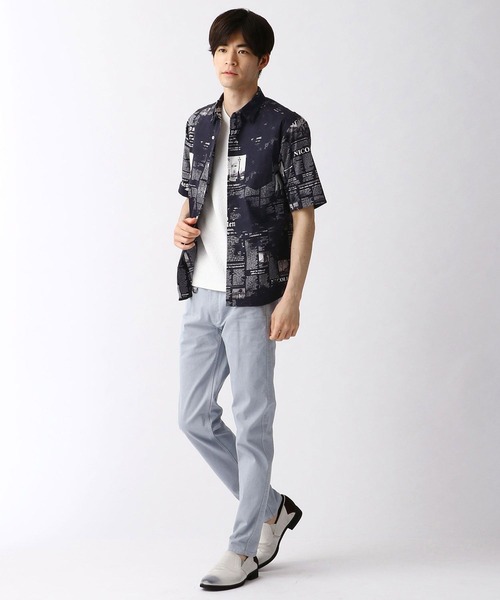 NICOLE CLUB FOR MEN（ニコルクラブフォーメン）の「転写プリント半袖シャツ（シャツ/ブラウス・メンズ・ネイビー/ブラック/ホワイト・LARGE/MEDIUM/X-LARGE/XX-LARGE）」の13枚目の写真