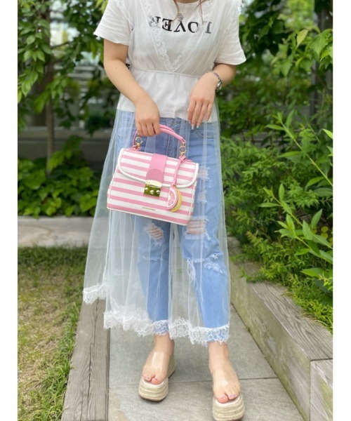 SAMANTHAVEGA（サマンサベガ）の「ストライプ柄バッグ（ショルダーバッグ・レディース・イエロー/ピンク/ブルー・FREE）」の3枚目の写真