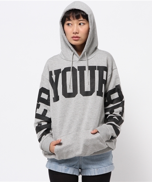 WEGO(ウィゴー)の「WEGO/フロントロゴプルパーカー(パーカー・レディース・オフホワイト/ブラック/杢グレー・FREE)」の8枚目の写真