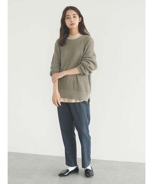 CRAFT STANDARD BOUTIQUE（クラフトスタンダードブティック）の「イージーテーパードパンツ　＊（スラックス・レディース・ベージュ/ブラウン/グレー/グレー系その他・L/M）」の21枚目の写真