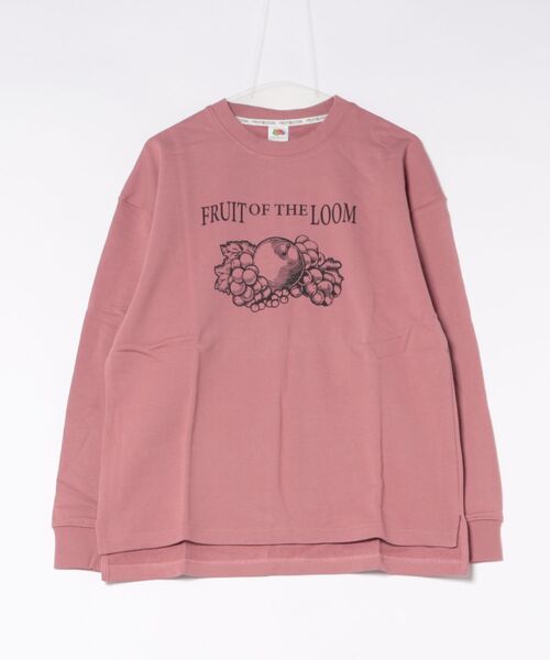 FRUIT OF THE LOOM（フルーツオブザルーム）の「プリント トレーナー / 長袖 / スウェット / 前面 / プリント / ロゴ / ユニセックス（スウェット・レディース・サックスブルー/ピンク/ライトベージュ/チャコール・S/M/L/XL）」の4枚目の写真