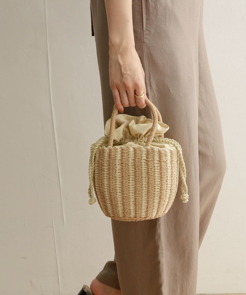 URBAN RESEARCH DOORS(アーバンリサーチドアーズ)の「プチ巾着カゴバッグ(ハンドバッグ・レディース・ブラック/オレンジ/ライトベージュ・ONE)」の15枚目の写真