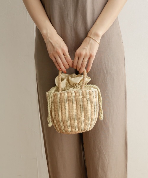 URBAN RESEARCH DOORS(アーバンリサーチドアーズ)の「プチ巾着カゴバッグ(ハンドバッグ・レディース・ブラック/オレンジ/ライトベージュ・ONE)」の14枚目の写真