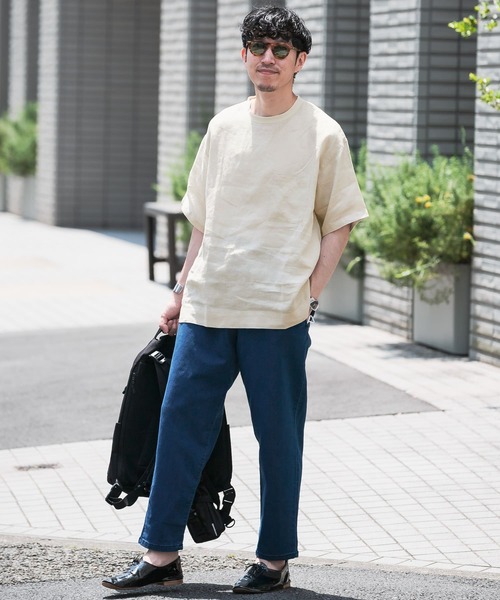 ITEMS URBANRESEARCH（アイテムズ アーバンリサーチ）の「リネンTシャツ（Tシャツ/カットソー・メンズ・ブラック/グリーン/ブルー/ベージュ・LARGE/MEDIUM）」の15枚目の写真