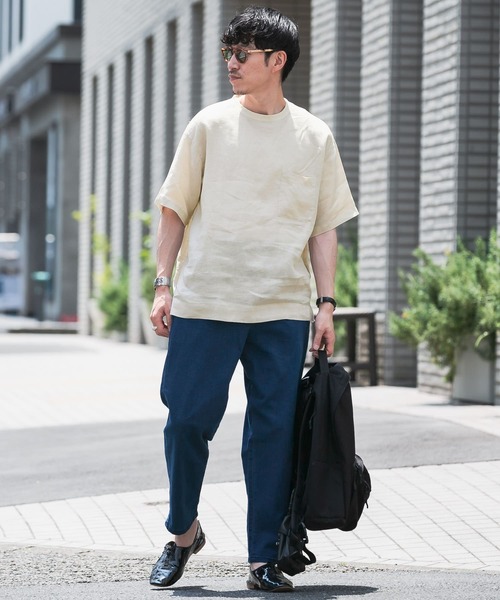 ITEMS URBANRESEARCH（アイテムズ アーバンリサーチ）の「リネンTシャツ（Tシャツ/カットソー・メンズ・ブラック/グリーン/ブルー/ベージュ・LARGE/MEDIUM）」の16枚目の写真