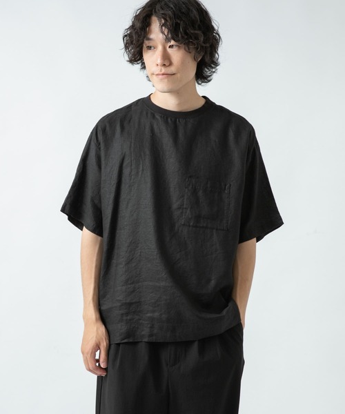 ITEMS URBANRESEARCH（アイテムズ アーバンリサーチ）の「リネンTシャツ（Tシャツ/カットソー・メンズ・ブラック/グリーン/ブルー/ベージュ・LARGE/MEDIUM）」の17枚目の写真