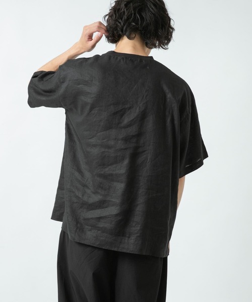 ITEMS URBANRESEARCH（アイテムズ アーバンリサーチ）の「リネンTシャツ（Tシャツ/カットソー・メンズ・ブラック/グリーン/ブルー/ベージュ・LARGE/MEDIUM）」の18枚目の写真