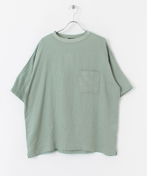 ITEMS URBANRESEARCH（アイテムズ アーバンリサーチ）の「リネンTシャツ（Tシャツ/カットソー・メンズ・ブラック/グリーン/ブルー/ベージュ・LARGE/MEDIUM）」の20枚目の写真