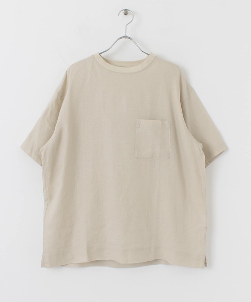 ITEMS URBANRESEARCH（アイテムズ アーバンリサーチ）の「リネンTシャツ（Tシャツ/カットソー・メンズ・ブラック/グリーン/ブルー/ベージュ・LARGE/MEDIUM）」の21枚目の写真