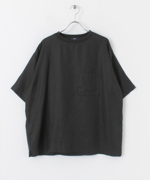 ITEMS URBANRESEARCH（アイテムズ アーバンリサーチ）の「リネンTシャツ（Tシャツ/カットソー・メンズ・ブラック/グリーン/ブルー/ベージュ・LARGE/MEDIUM）」の22枚目の写真