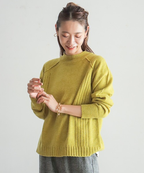 NOMBRE IMPAIR(ノンブルアンペール)の「カラーメランジ 2WAY P/O(ニット/セーター・レディース・グリーン/イエロー/キナリ/ブルー・FREE)」の4枚目の写真