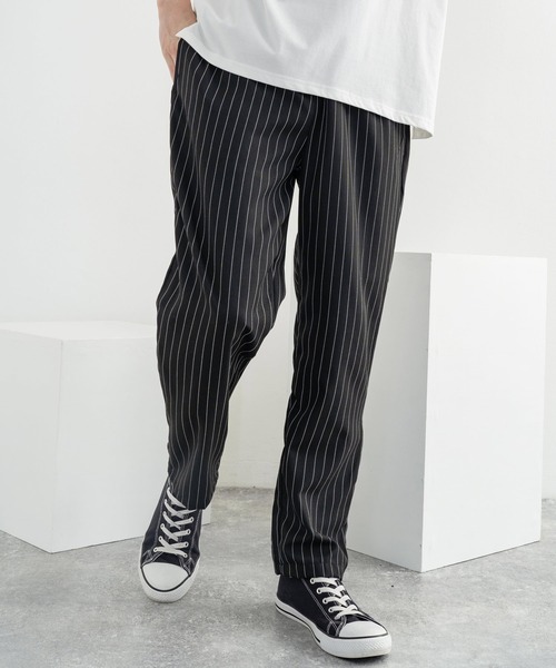 Rocky Monroe(ロッキーモンロー)の「ビストロ ワイドイージーシェフパンツ / 無地 デニム レオパード ストライプ チェック ペイズリー コックパンツ(その他パンツ・メンズ・インディゴブルー/チャコール/ライトブルーグレー/ブラック/ネイビー/ブラック系/オフホワイト/ブラウン系/ストライプ/オリーブ/ブルー系/ワンウォッシュ/ベージュ/レオパード/ブラック系1・L/M/XL)」の4枚目の写真