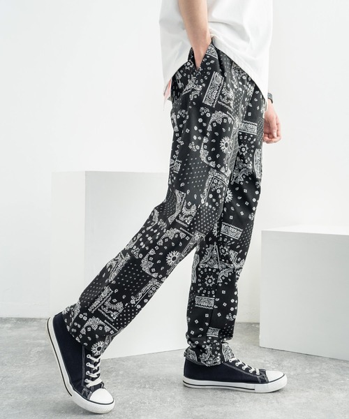 Rocky Monroe(ロッキーモンロー)の「ビストロ ワイドイージーシェフパンツ / 無地 デニム レオパード ストライプ チェック ペイズリー コックパンツ(その他パンツ・メンズ・インディゴブルー/チャコール/ライトブルーグレー/ブラック/ネイビー/ブラック系/オフホワイト/ブラウン系/ストライプ/オリーブ/ブルー系/ワンウォッシュ/ベージュ/レオパード/ブラック系1・L/M/XL)」の5枚目の写真