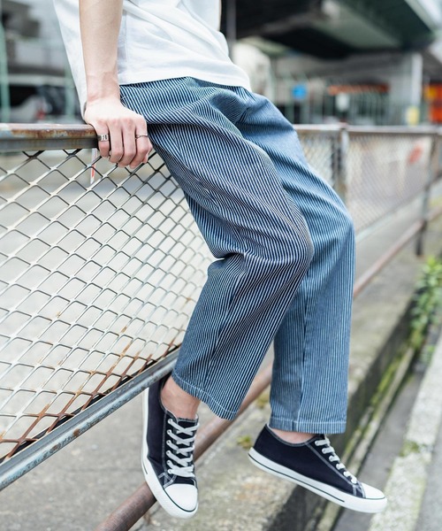 Rocky Monroe(ロッキーモンロー)の「ビストロ ワイドイージーシェフパンツ / 無地 デニム レオパード ストライプ チェック ペイズリー コックパンツ(その他パンツ・メンズ・インディゴブルー/チャコール/ライトブルーグレー/ブラック/ネイビー/ブラック系/オフホワイト/ブラウン系/ストライプ/オリーブ/ブルー系/ワンウォッシュ/ベージュ/レオパード/ブラック系1・L/M/XL)」の15枚目の写真