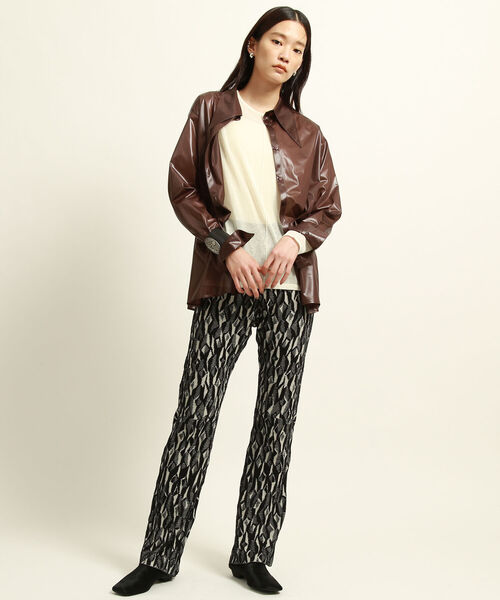 Ray BEAMS（レイビームス）の「Ray BEAMS / ジオメトリック ジャカード パンツ（その他パンツ・レディース・ブラック/グリーン系その他2・ONE SIZE）」の13枚目の写真