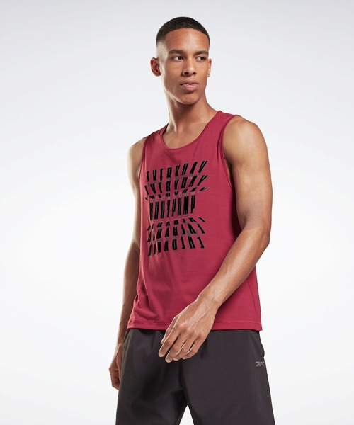 Reebok（リーボック）の「レズミルズ ボディパンプ アクティブチル タンク トップ（タンクトップ・メンズ・レッド/ブラック・LARGE/X-LARGE/X-SMALL/XXX-LARGE/SMALL/XX-LARGE/MEDIUM）」の2枚目の写真